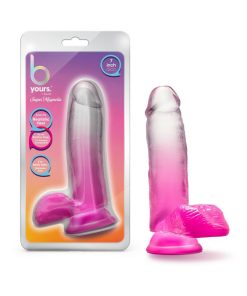 B Yours Sugar Magnolia 7 In. Dildo With Balls Fuchsia