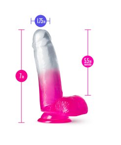 B Yours Sugar Magnolia 7 In. Dildo With Balls Fuchsia