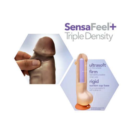 Dr. Skin Plus Thick 8 In. Triple Density Posable Dildo Brown - Image 6