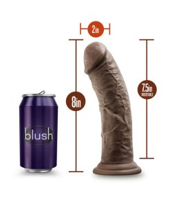Dr. Skin Plus Thick 8 In. Triple Density Posable Dildo Brown
