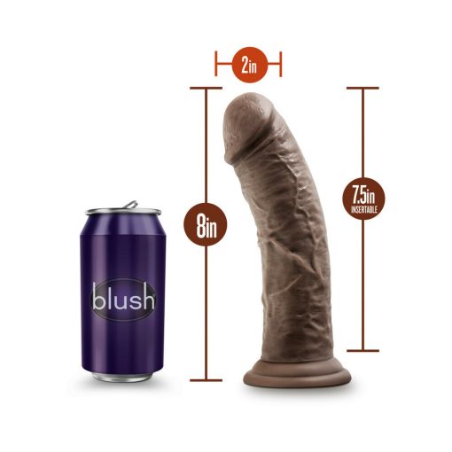 Dr. Skin Plus Thick 8 In. Triple Density Posable Dildo Brown - Image 8