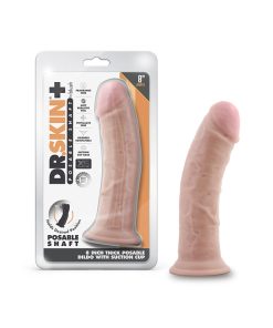 Dr. Skin Plus Thick 8 In. Triple Density Posable Dildo Beige