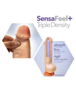 Dr. Skin Plus Thick 9 In. Triple Density Posable Dildo Beige
