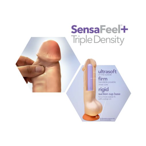 Dr. Skin Plus Thick 9 In. Triple Density Posable Dildo Beige - Image 5