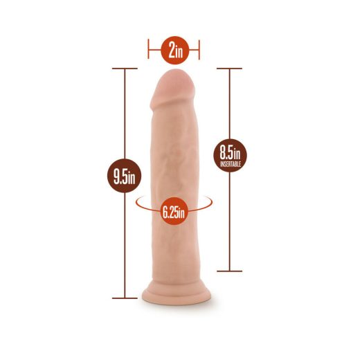 Dr. Skin Plus Thick 9 In. Triple Density Posable Dildo Beige - Image 7
