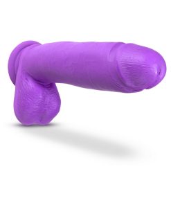 Neo 10 In. Dual Density Dildo With Balls Neon Purple