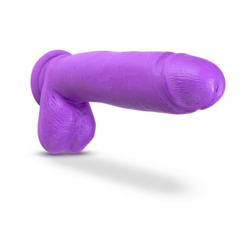 Neo 10 In. Dual Density Dildo With Balls Neon Purple - Image 4
