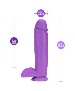 Neo 10 In. Dual Density Dildo With Balls Neon Purple