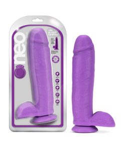 Neo 11 In. Dual Density Dildo With Balls Neon Purple