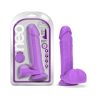 Neo 8 In. Dual Density Dildo With Balls Neon Purple