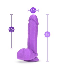 Neo 8 In. Dual Density Dildo With Balls Neon Purple