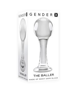 Gender X The Baller Round Glass Anal Plug Clear