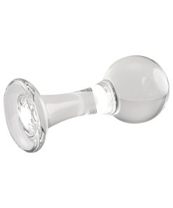 Gender X The Baller Round Glass Anal Plug Clear