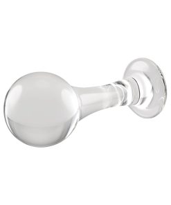 Gender X The Baller Round Glass Anal Plug Clear
