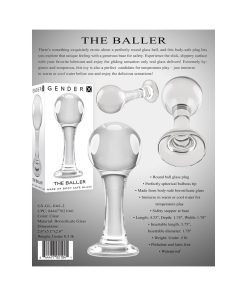Gender X The Baller Round Glass Anal Plug Clear