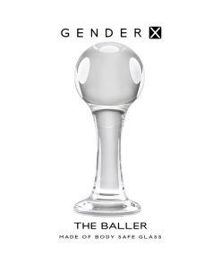 Gender X The Baller Round Glass Anal Plug Clear