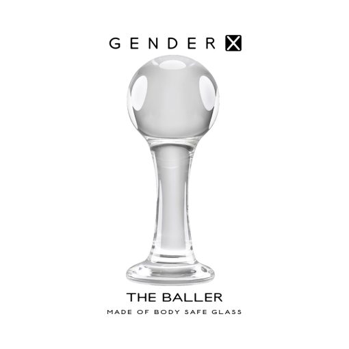 Gender X The Baller Round Glass Anal Plug Clear - Image 10
