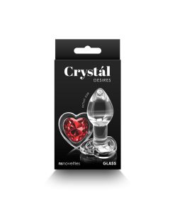 Crystal Desires Red Heart Gem Glass Plug Small