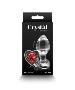 Crystal Desires Red Heart Gem Glass Plug Medium