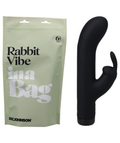 Doc Johnson Rabbit Vibe In A Bag Rechargeable Silicone Dual Stimulation Vibrator Black