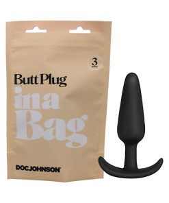 Doc Johnson Butt Plug In A Bag 3 In. Silicone Black