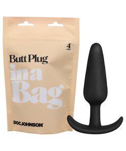 Doc Johnson Butt Plug In A Bag 4 In. Silicone Black