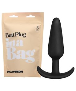Doc Johnson Butt Plug In A Bag 5 In. Silicone Black