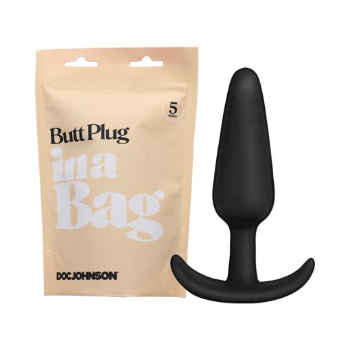 Doc Johnson Butt Plug In A Bag 5 In. Silicone Black