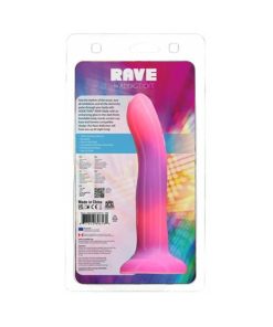 Addiction Rave Bendable 8 In. Silicone Dildo Glow In The Dark Pink Purple