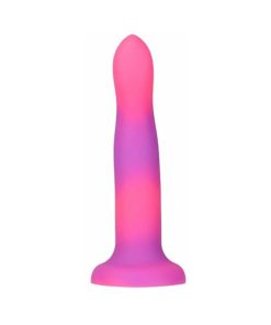 Addiction Rave Bendable 8 In. Silicone Dildo Glow In The Dark Pink Purple