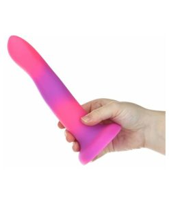 Addiction Rave Bendable 8 In. Silicone Dildo Glow In The Dark Pink Purple