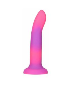 Addiction Rave Bendable 8 In. Silicone Dildo Glow In The Dark Pink Purple