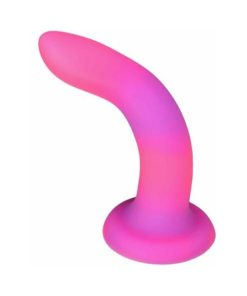 Addiction Rave Bendable 8 In. Silicone Dildo Glow In The Dark Pink Purple