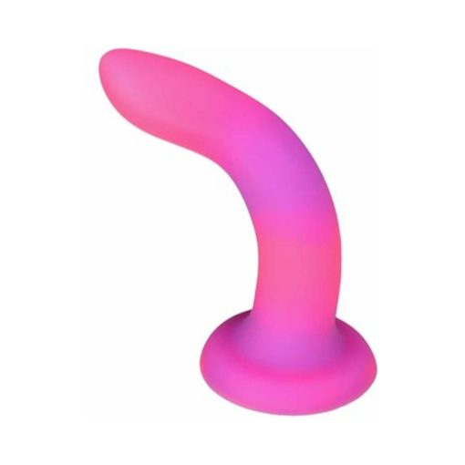 Addiction Rave Bendable 8 In. Silicone Dildo Glow In The Dark Pink Purple - Image 6