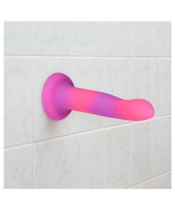 Addiction Rave Bendable 8 In. Silicone Dildo Glow In The Dark Pink Purple