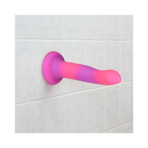Addiction Rave Bendable 8 In. Silicone Dildo Glow In The Dark Pink Purple - Image 8