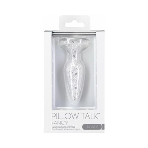 Pillow Talk Fancy Glass Anal Plug With Glitter And Gem Base