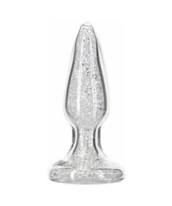 Pillow Talk Fancy Glass Anal Plug With Glitter And Gem Base