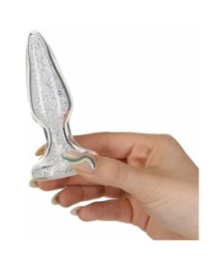 Pillow Talk Fancy Glass Anal Plug With Glitter And Gem Base