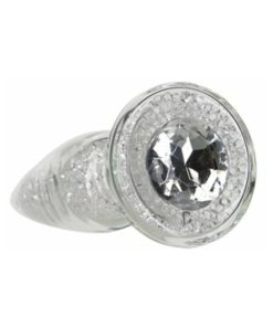 Pillow Talk Fancy Glass Anal Plug With Glitter And Gem Base
