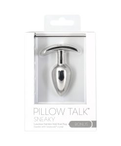 Pillow Talk Sneaky Stainless Steel Anal Plug With Swarovski Crystal