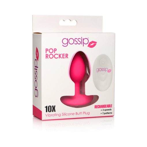 Curve Toys Gossip Pop Rocker Rechargeable Remote-Controlled Silicone Vibrating Anal Plug Magenta - Image 8