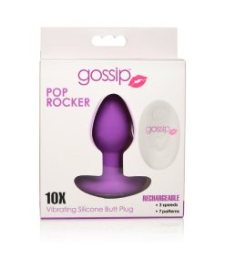 Curve Toys Gossip Pop Rocker Rechargeable Remote-Controlled Silicone Vibrating Anal Plug Violet