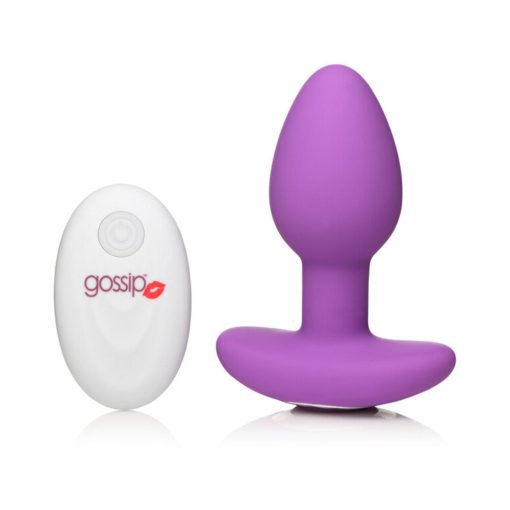 Curve Toys Gossip Pop Rocker Rechargeable Remote-Controlled Silicone Vibrating Anal Plug Violet - Image 2