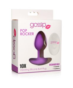 Curve Toys Gossip Pop Rocker Rechargeable Remote-Controlled Silicone Vibrating Anal Plug Violet