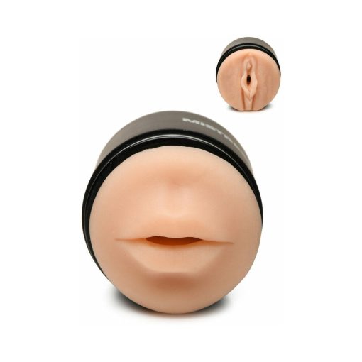 Curve Toys Mistress Double Shot Mini Masturbator Mouth & Pussy Light - Image 4