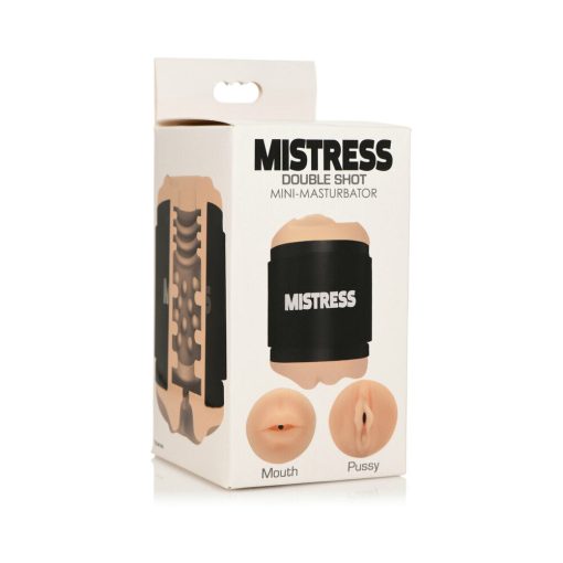Curve Toys Mistress Double Shot Mini Masturbator Mouth & Pussy Light - Image 7