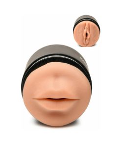 Curve Toys Mistress Double Shot Mini Masturbator Mouth & Pussy Medium