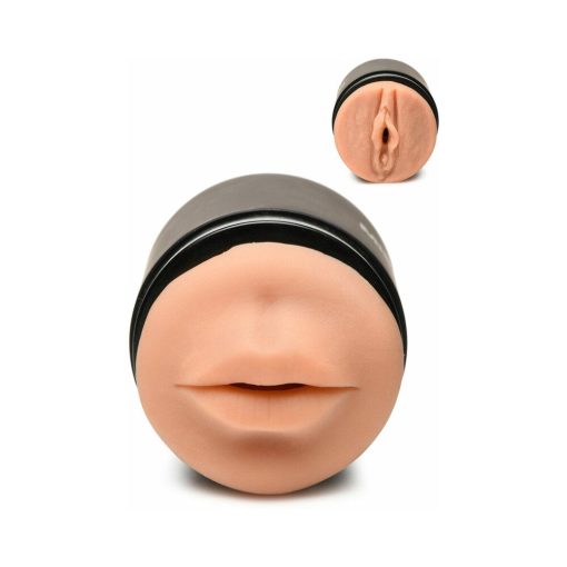 Curve Toys Mistress Double Shot Mini Masturbator Mouth & Pussy Medium - Image 5