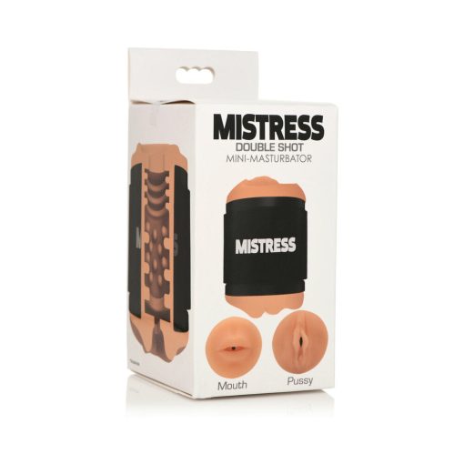 Curve Toys Mistress Double Shot Mini Masturbator Mouth & Pussy Medium - Image 7